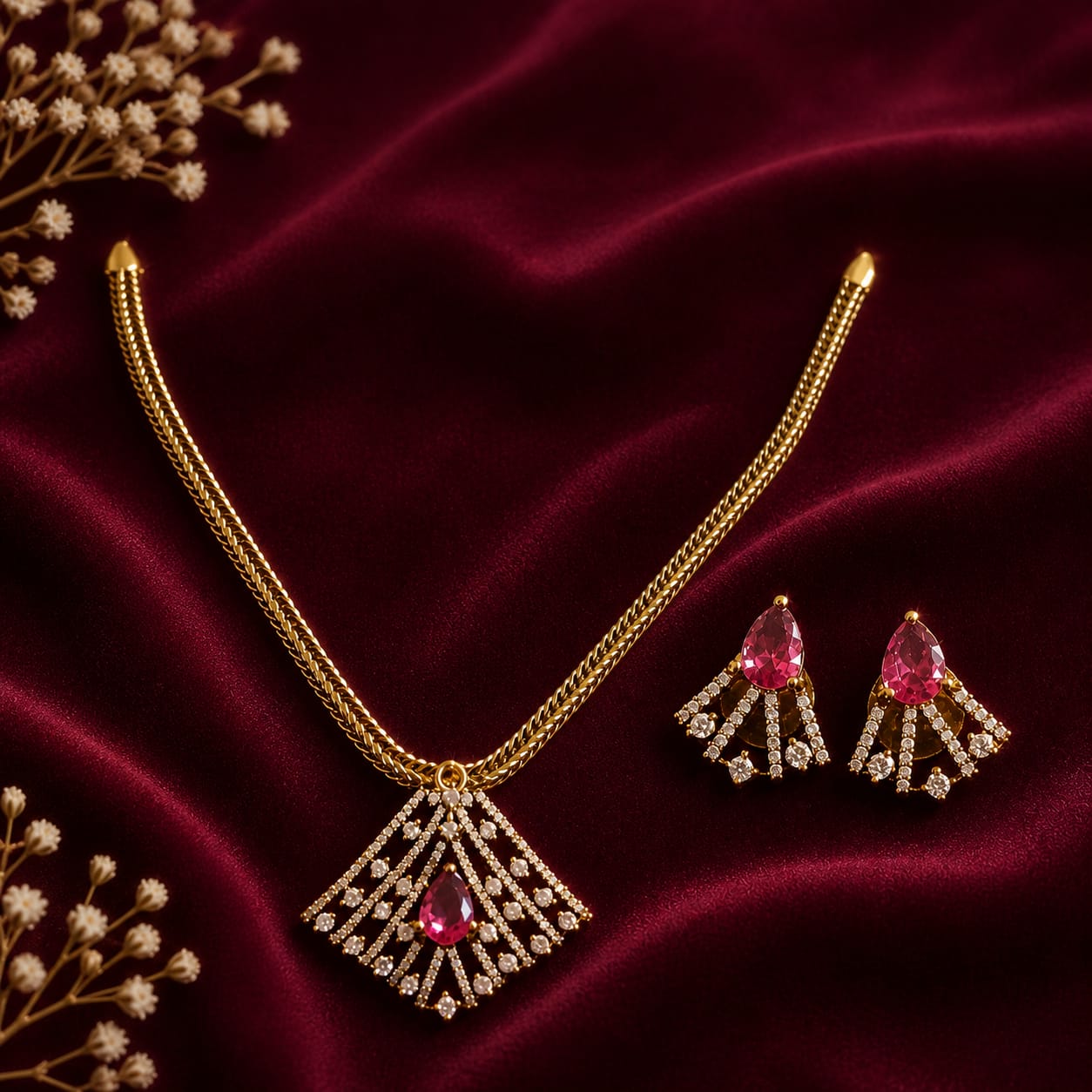 Ruby Radiance Pendant Set